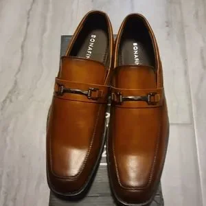 Bonafini | Shoes | Bonafini Mens Cognac Slip On Shoes Size 